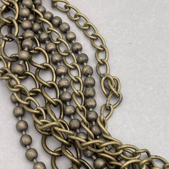 Multi Strand Beaded Curb Link Chain Belt Adjustable Lobster Closure 41 Inches - Picture 6 of 10